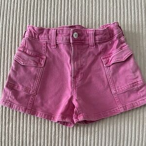 Gap Kids Shortie High Rise Pink Denim Cargo Shorts in Size 10